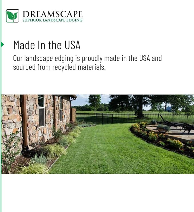 Dreamscape E-Z Edge Aluminum Landscape Edging - 4 Strips, 6ft Each (24ft Total), Mill Finish (Natural Aluminum) - Professional Quality Landscaping Border, Metal Divider for Lawn, Garden, Flowerbed