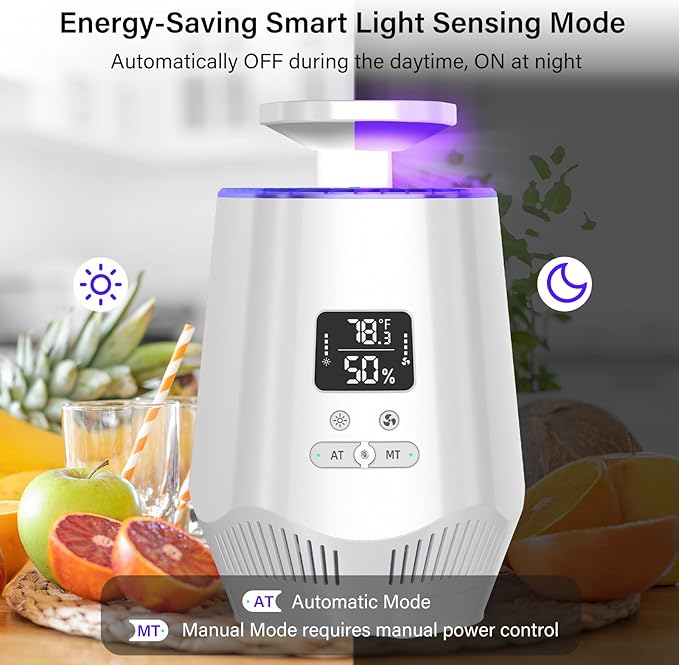 Fruit Fly Traps for Indoors, Fooxem Gnat Traps for House Indoor Fly Trap Indoor, Effective Fruit Fly Traps Bug Zapper Indoor Mosquito Trap for House Plant Pest Control with 10 Sticky Boards