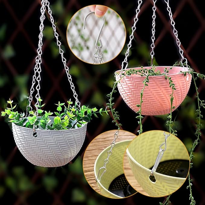197 Inch DIY Silver Hanging Basket Chains, Adjustable Length, Decorative Metal Chain with Hooks for Hanging Bird Feeders, Planters, Ornaments
