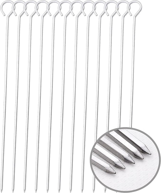 12 inch Barbecue Skewers Metal BBQ Sticks,12Pack Stainless Steel Square Skewer,Kebob,kabob Sets for Grill Outings Cooking (BBQ Skewers Square 12inch-12p)