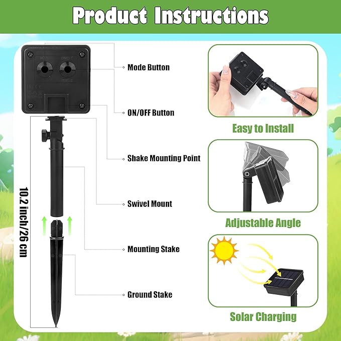 6 Set Seasonal Garden Flags 8 Modes Solar LED Double Sided 12 x 18 Inch Small Yard Flag Outdoor Lighted Spring Summer Easter Memorial St. Patrick's Day Valentine Garden Decor for All Seasons