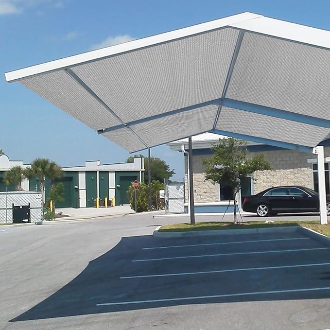 Eden's Decor Straight Flat-Edged Sun Shade Sail Rectangular 10' x 19' Grey UV-Blocking Outdoor Canopy Fabric Cloth Awning for Pergola Patio Garden Backyard Custom Size