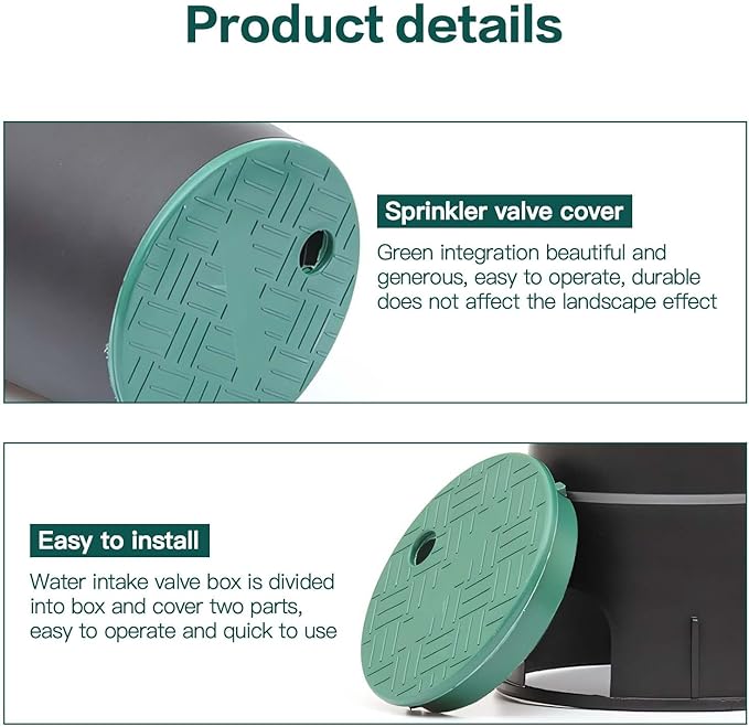 4 Pcs Sprinkler Valve Box Cover, 5.5" OD 6" Valve Box Cover Lid for Sprinkler Irrigation System, Valve Box Cover Lid for Outdoor Sprinkler Irrigation Control Water System Lawn (6 inch)