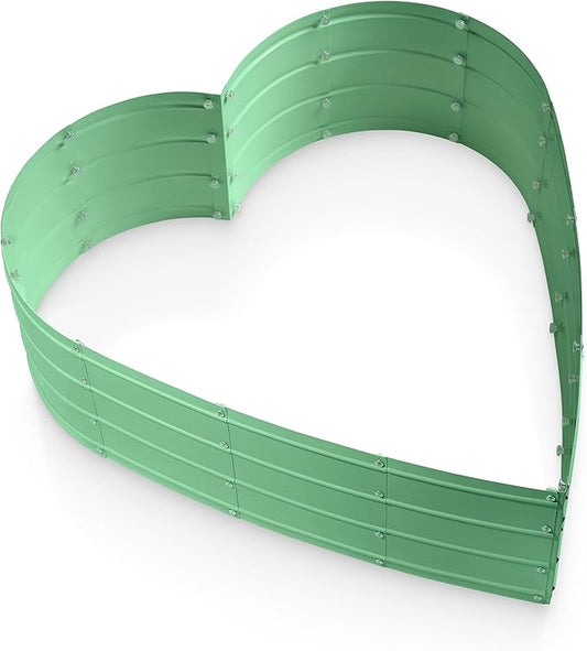 Galvanized Raised Garden Beds Outdoor // Planter Raised Beds for Gardening, Vegetables, Flowers // Large Metal Garden Box (Light Green) // Tool-Free Assembly