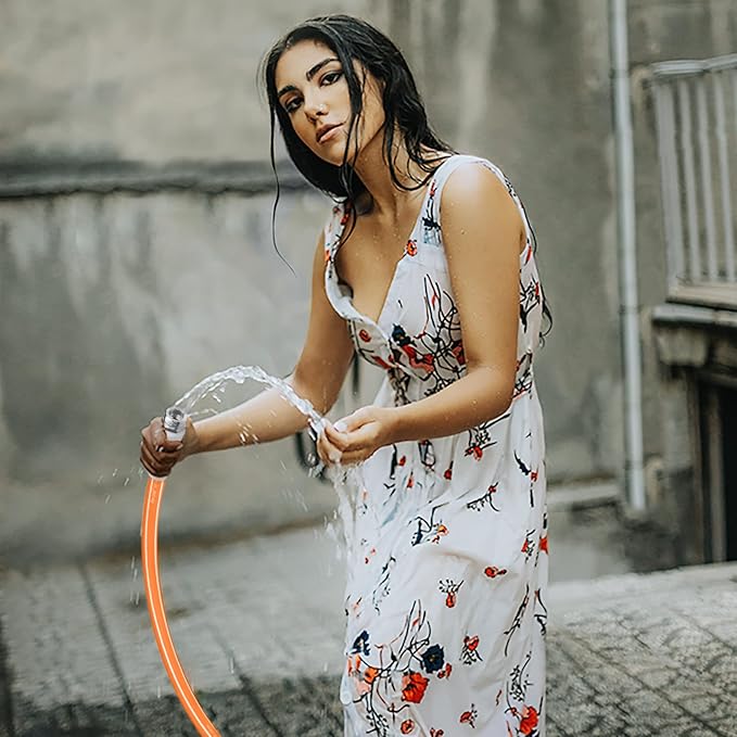 Fevone 3 ft Garden Hose, Hose Reel Leader Hose, Hybrid Polymer, Kink Resistance, Flexible, Durable, Leak Free, Aluminum Fittings, 3/4" GHT, 5/8" ID, 600 Psi, Drinking Water Safe