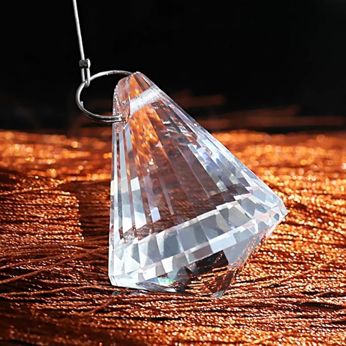 H&D Clear Jewelry Crystals Pendants Chandelier Lamp Lighting Drops Prisms Hanging Glass Prisms Parts Suncatchers Prisms Hanging Ornaments for Home,Office,Garden Decoration,Pack of 12