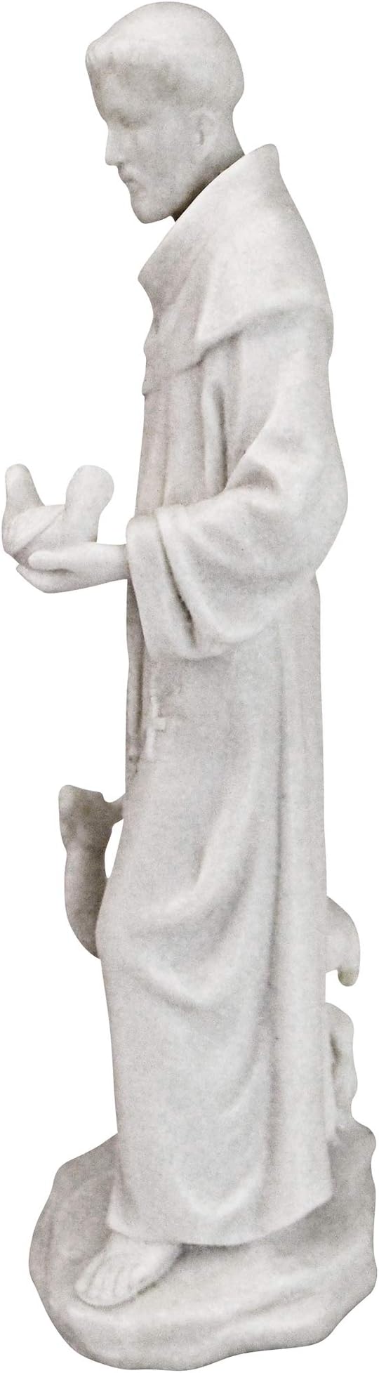 Design Toscano Francis of Assisi, Patron of Animals Religious Statue Figurine, 11 inches tall, Cast Marble Resin, White Finish