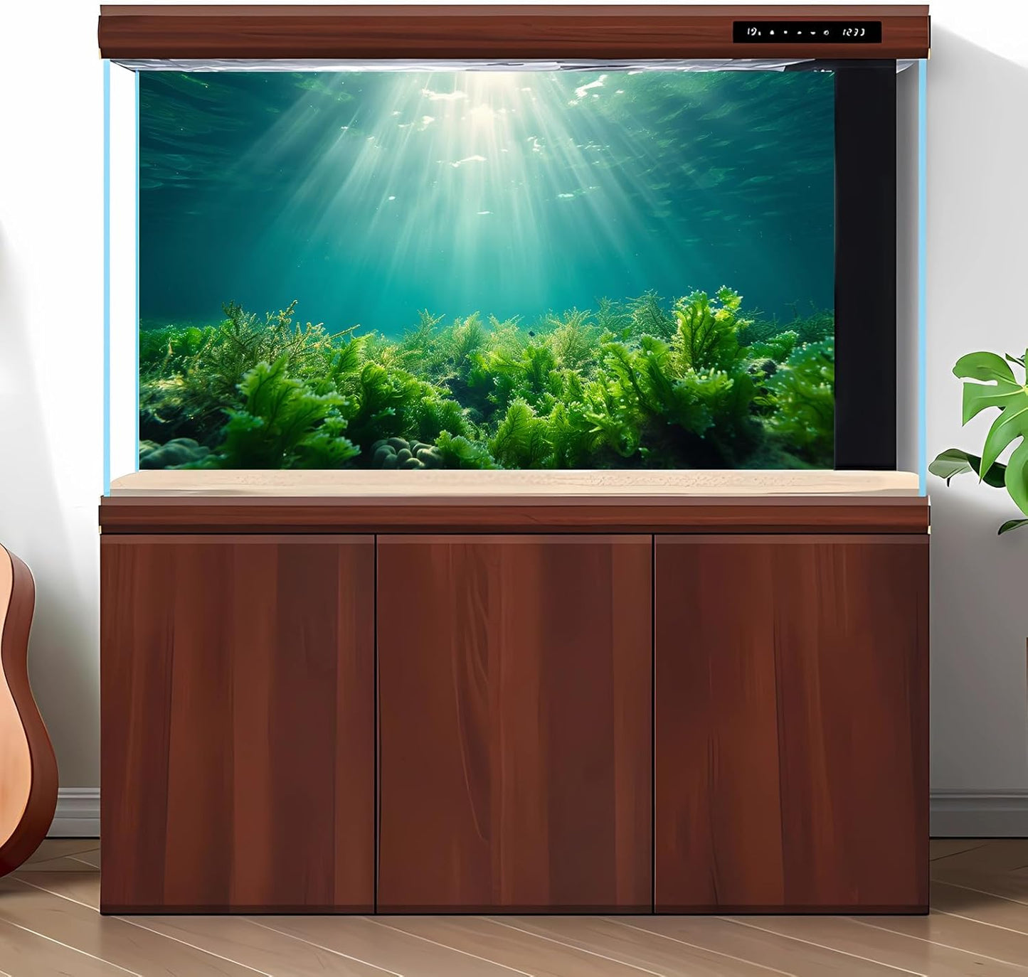 Deep Ocean Fish Tank Background Under The Sea Aquatic Plants Aquarium Background Underwater Corals Sunray Terrarium Backgrounds Tropical Fish Ocean World Aquarium Backgrounds Decorations 48x20in