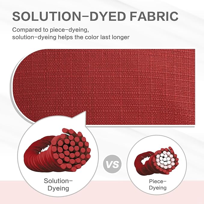 Aoodor 19" x 19" x 5" Tufted Outdoor Chair Cushions, Water Resistant & Fade Resistant Polyester Dining Chair Pads with 2 Straps for Patio Furniture, Set of 4