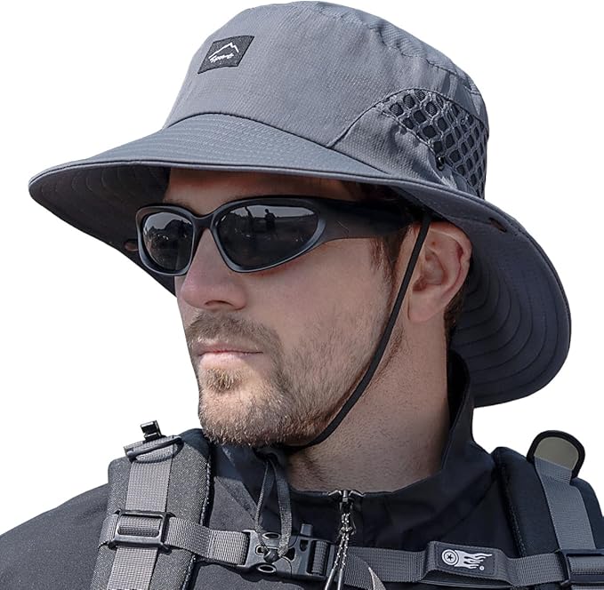 Fishing Hat, UPF50+ Wide Brim Sun Hat for Men Women, UV Protection Hiking Beach Bucket Hats Summer Safari Hat