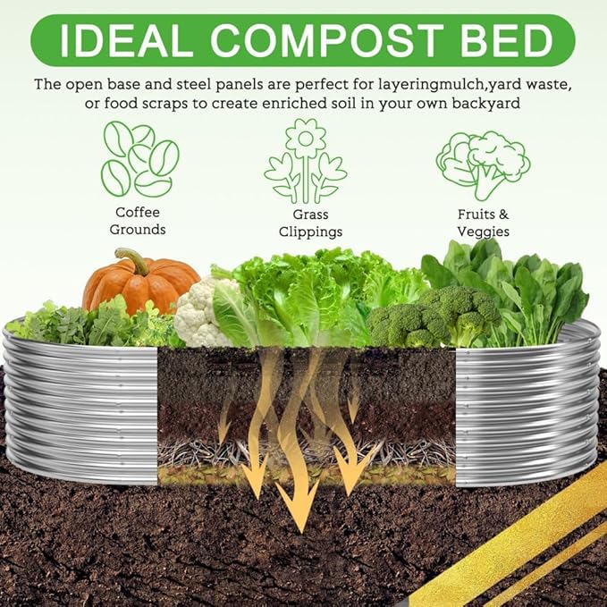 FRIZIONE 2pcs Tall 6x3ft Galvanized Raised Garden Bed Outdoor,Steel Garden Bed for Vegetables,Above Ground Garden Box for Flower,Metal Raised Beds for Gardening