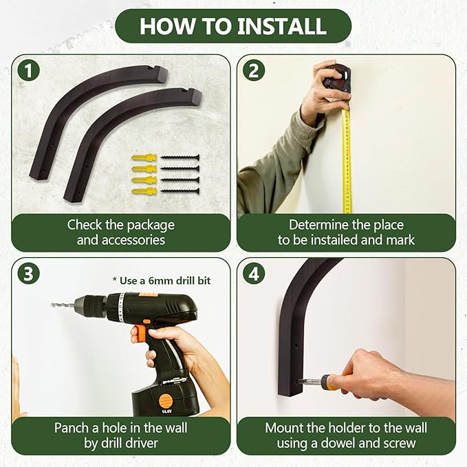 FGSAEOR Stylish Wooden Plant Hanger, 2 Pack 8 Inch Indoor Outdoor Wall Hooks for Planter Basket Hanging Flower Pot Bracket Lanterns Wind Chimes Decoration, Premium Beech Wood Home Decor, Walnut Color