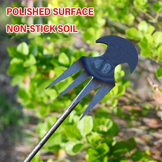 Amposei Weeding Artifact Uprooting Weeding Tool, Multifunctional Weeder, Hand Weeder Tool, Stand Up Weed Puller Tool with Handle for Garden Yard Farm Weed Removal (11in+20in, Metal)
