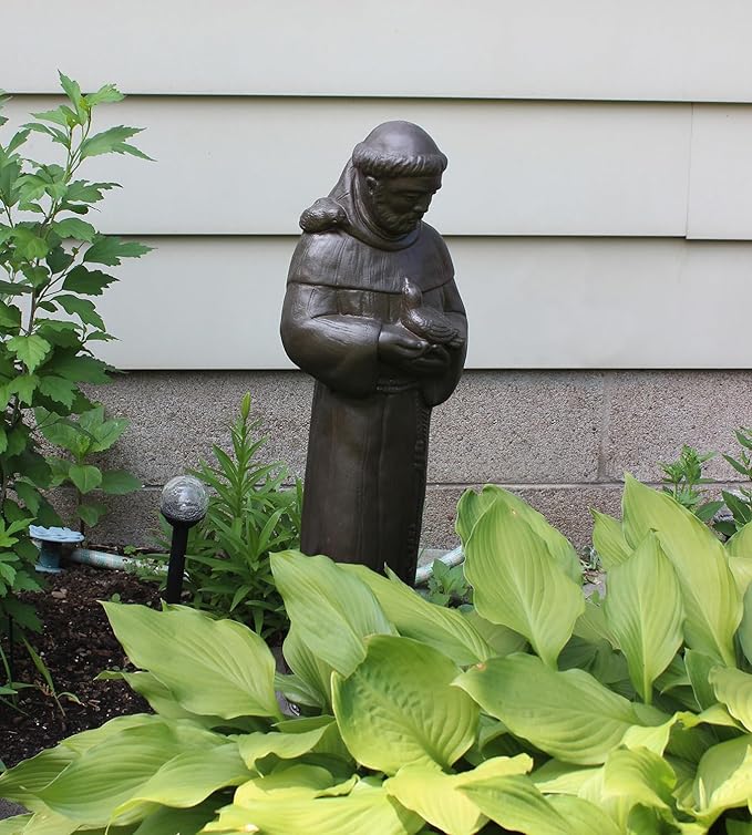 Emsco Group 92230 29" Saint Francis Garden Statue, Bronze