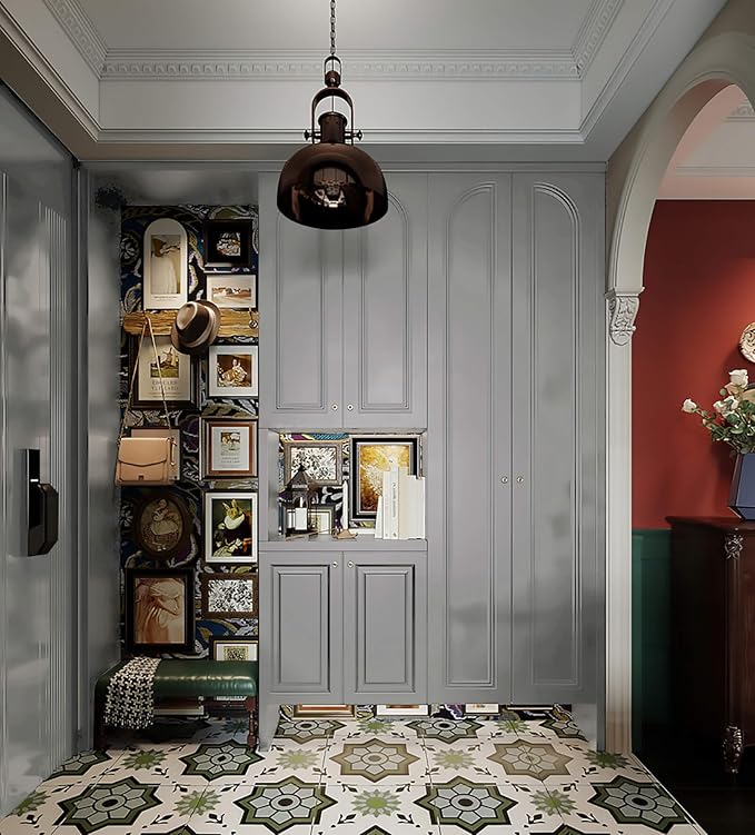 Dimoon 78.7''x15.7'' Grey Skin Peel and Stick Wallpaper Contact Paper Modern Self Adhesive Wall Paper Removable Renter Friendly Textured Solid Shelf Vinyl Roll (78.7''x15.7'',Dark Grey Skin)