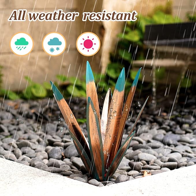 2pcs Metal Tequila Country Sculpture DIY Tequila Plant Home Decor Country Tequila Garden Ornament Indooutdoor Statuette Patio Lawn Patio Stake Decoration Gift to The Garden 12“