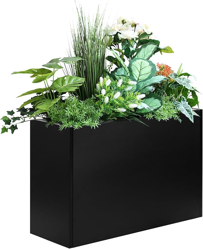 Adjustable Metal Planter Box 38” x 12” x 30”, Steel Garden Box with Smart Drainage, Heavy-Duty Plant Container Powder-Coated Steel - Perfect for Garden, Patio & Balcony Decor