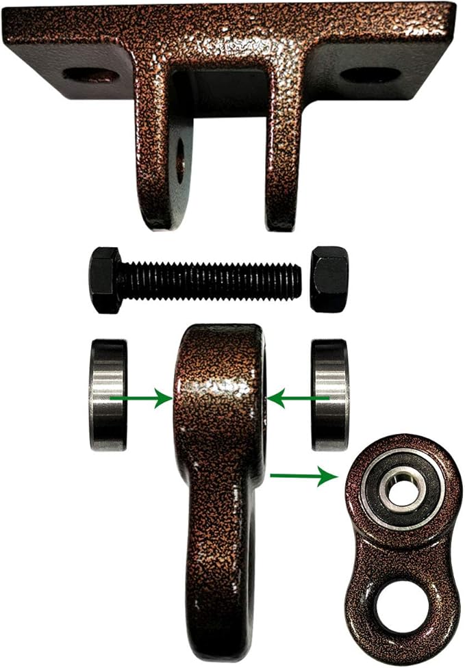 Heavy Duty Bronze Swing Hangers Screws Bolts Included Over 5000 lb Capacity Playground Porch Yoga Seat Trapeze Wooden Sets Indoor Outdoor (4 Pack)