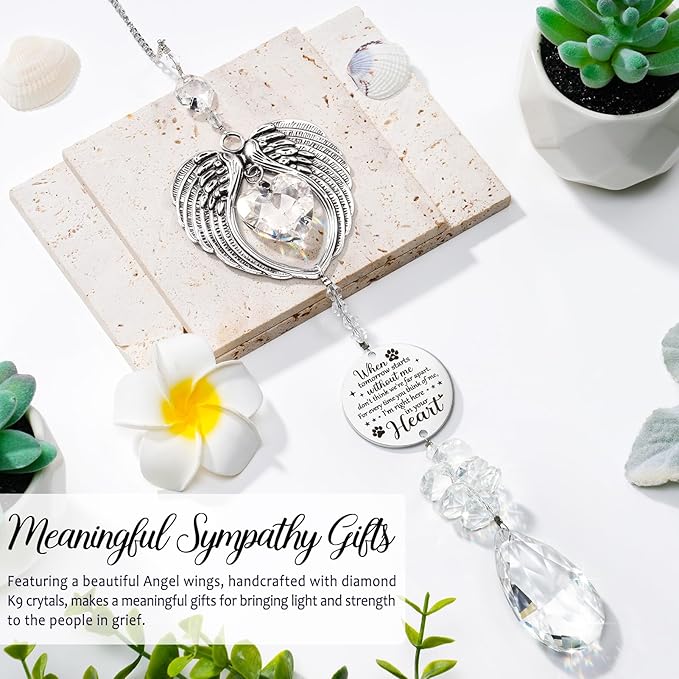 Dog Memorial Gifts for Loss of Dog Sympathy Gifts, Pet Memorial Gifts for Dogs Cats, Pet Memorial Crystal Suncatcher, Thoughtful Cat Dog Bereavement Gifts Dog Remembrance Gift for Pet Loss Condolence