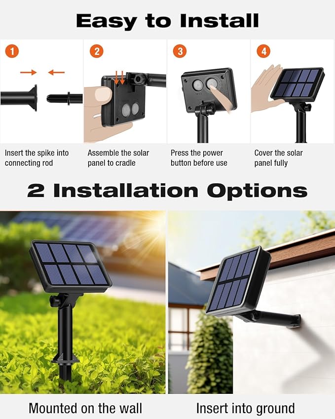 3 Pack Solar Fairy Lights for Outside Waterproof, Total 147FT 450LED Solar String Lights Outdoor 8 Modes Solar Twinkle Lights for Garden Yard Christmas Tree Wedding Party Decor, Warm White