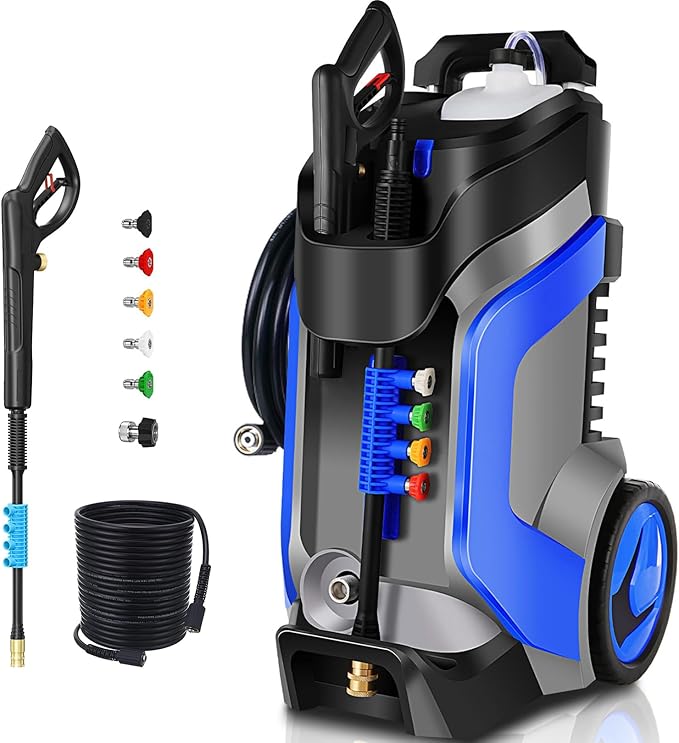 Electric Pressure Washer 5000PSI 4.0GPM Power Washers with M22-14mm Pressure Hose 33FT, Power Sprayers High Pressure with 1/4" QC Compatible Surface Cleaner for Home Cars Driveways, Dblue