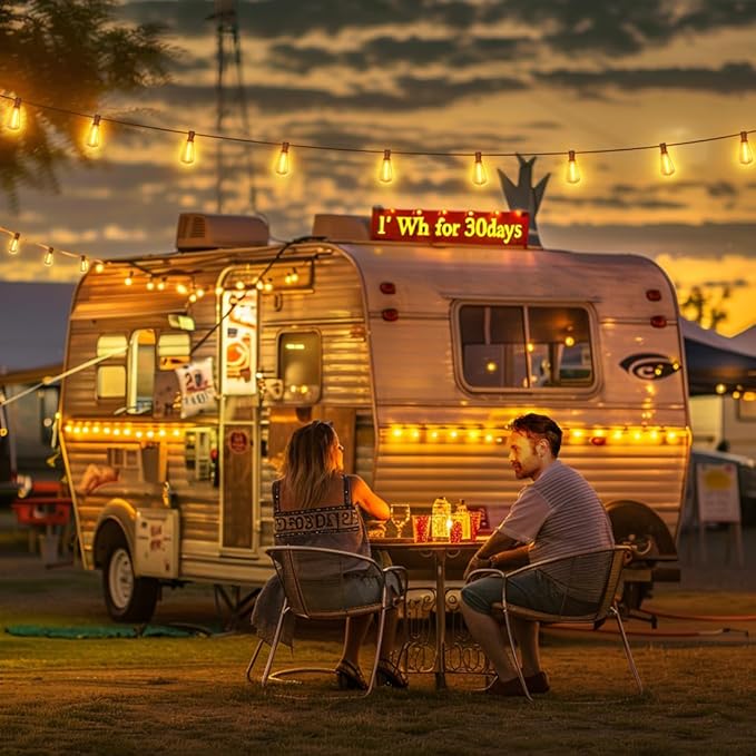 100FT Remote Outdoor String Lights for Outside, 50+2 LED Waterproof Shatterproof Edison Dimmable Timer Bulbs, 2500K Warm White Patio Lights for Garden Backyard Yard Hanging Lighting