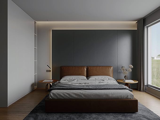 Dimoon 110''x17.7'' Grey Peel and Stick Wallpaper Contact Paper Modern Self Adhesive Wall Paper Removable Renter Friendly Textured Solid Color Shelf Cabinet Vinyl Roll (110''x17.7'',Dark Grey)