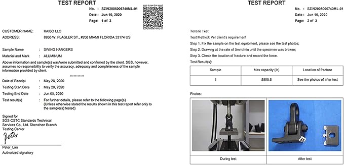 Heavy Duty White Metal Color Swing Hangers Screws Bolts Included Over 5000 lb Capacity Playground Porch Yoga Seat Trapeze Wooden Sets Indoor Outdoor (4 Pack)