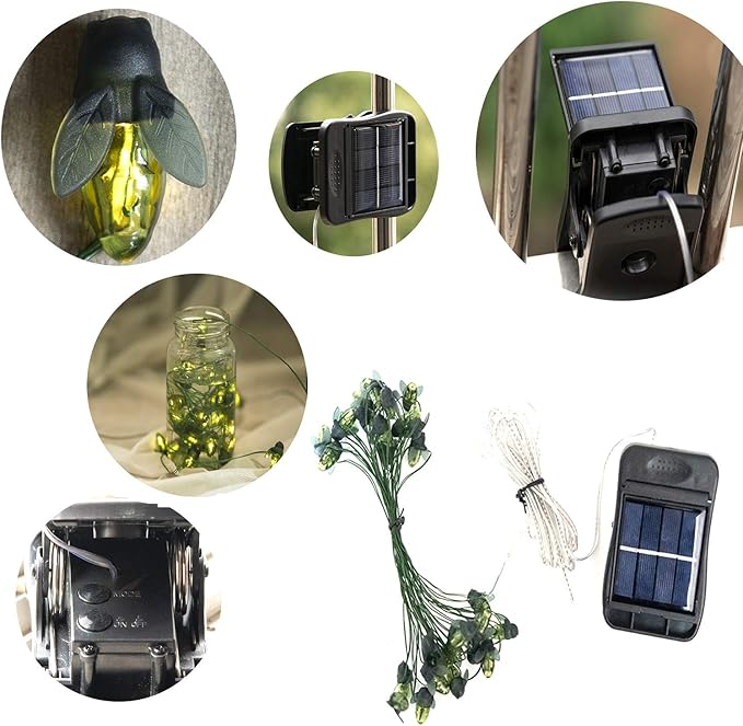 ANGMLN Solar Firefly Lights, 30 LED Solar Fireflies Lightning Bugs Fairy String Lights Outdoor Decor 19.6FT Solar Powered String Lights Waterproof for Garden Patio Home Wedding Party Spring Christmas