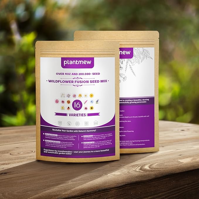 200,000 Wildflower Seeds Mix Bulk - Includes 16 Perennial Wildflower Seeds for Indoor & Outdoor Gardens - Premium Garden and Wildflower Seeds Combo