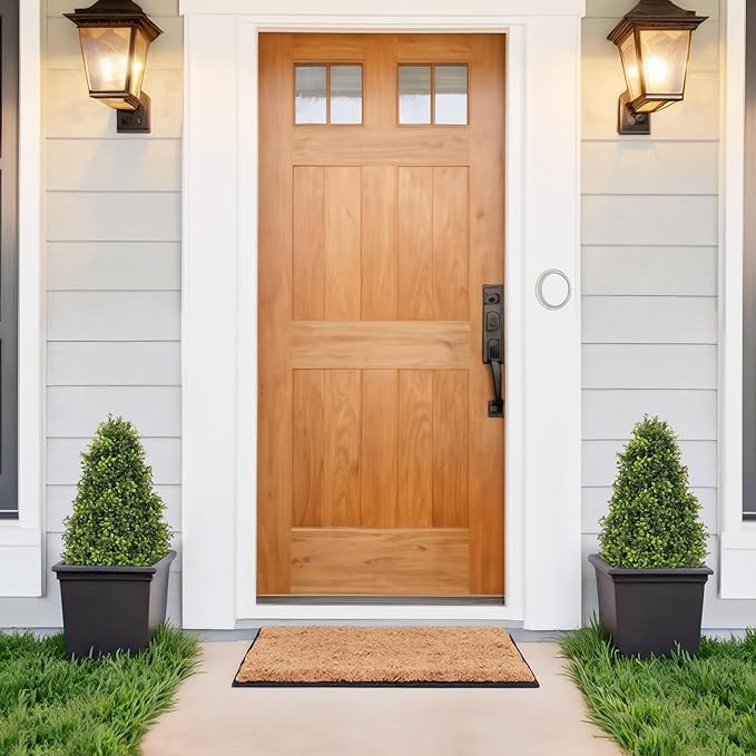 30" Artificial Boxwood Faux Plants Outdoor, UV Resistant Topiary Trees Realistic Cone-Shaped Fake Bushes and Shrubs Potted Fakeplants Set of 2 for Front Porch Patio Outside Planter Decor