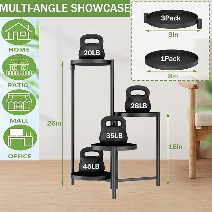 4 Tier Plant Stand Indoor | Metal Flower Pot Shelf for Multiple Plants | Heavy Duty Corner Potted Holder for Balcony, Bedroom, and Outdoor Garden Decor
