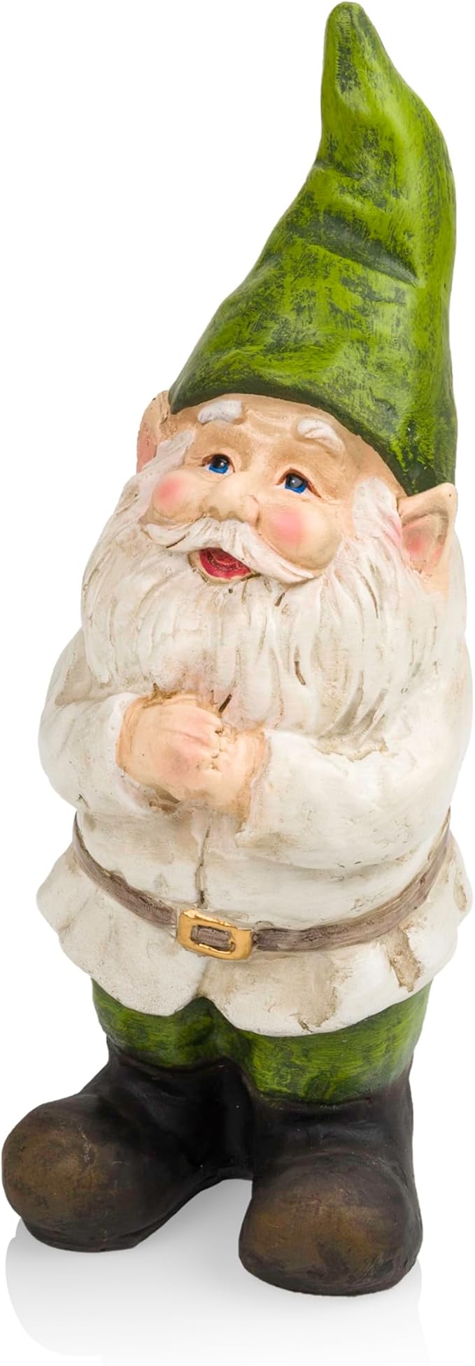 Alpine Corporation 12" Tall Outdoor Garden Gnome Folding Hands Yard Statue Decoration