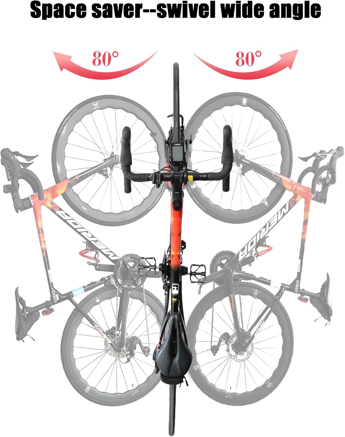 All Metal Bike Wall Mount Vertical, Swivel Bike Hangers For Garage, Bike Rack Garage Wall, Bicycle Hooks, Garden Indoor Outdoor Storage, All Metal (1Pack)