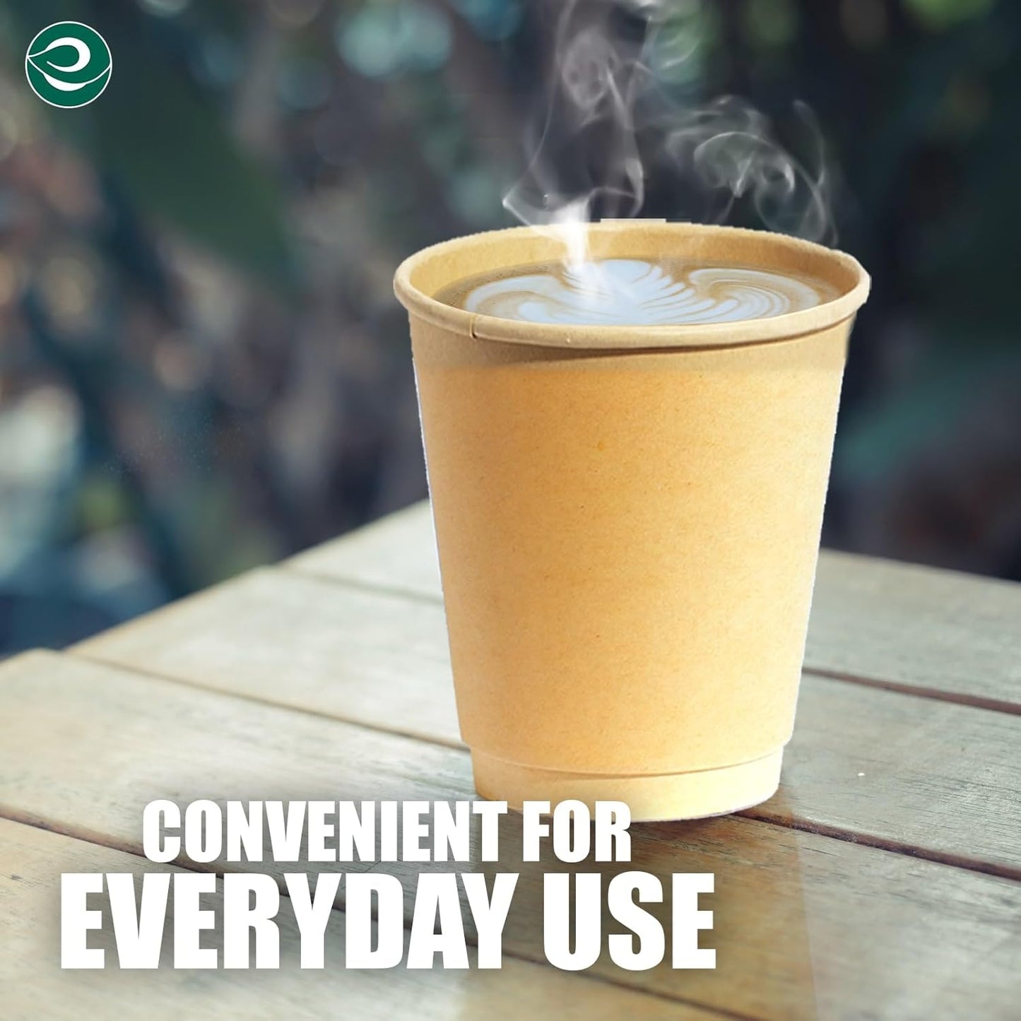 ECO SOUL 100% Compostable Plant-Based 8oz Hot Cups | (50 Count, 8 oz Hot Cups) | Disposable Bagasse Paper Cups | Eco-friendly Cups | Sturdy, Microwave & Oven Safe