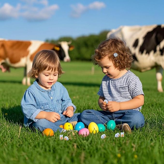 DoubleWood Mini Cow Figurines Set, 120 Pieces, Resin Mini Animals Decorations for Fairy Gardens and Miniature Landscapes (120, White)