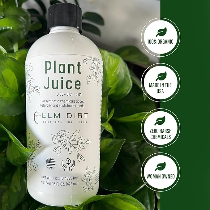 Elm Dirt Plant Juice Organic Fertilizer for All Purpose Plants - Plant Food Indoor House Plants | Liquid Plant Food Outdoor & Indoor Plant Fertilizer for Vegetables, Succulents & Hydroponic 2.5Gallon