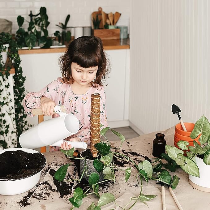 8 Pcs Moss Pole for Plants Monstera, Plant Support Stakes for Indoor Climbing Plants Grow Upwards, with 65ft Twist Ties, 13ft Jute Rope, 6.5ft Hook-and-Loop Strip