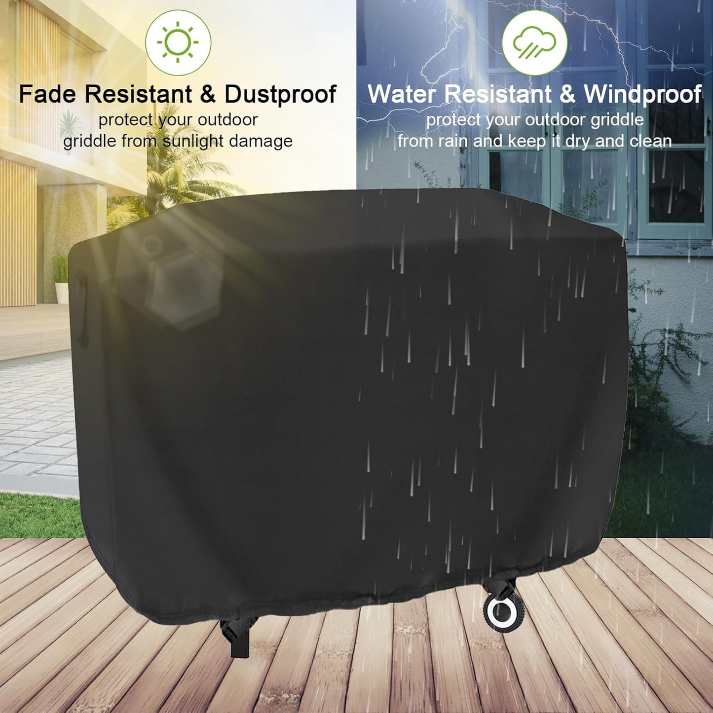 Flat Top Grill Cover Waterproof for 3-Burner Flat Top Gas Griddle Grill, Weatherproof Cover for Protecting Flat Iron Grill/Propane Griddle/Outdoor Barbecue Gril
