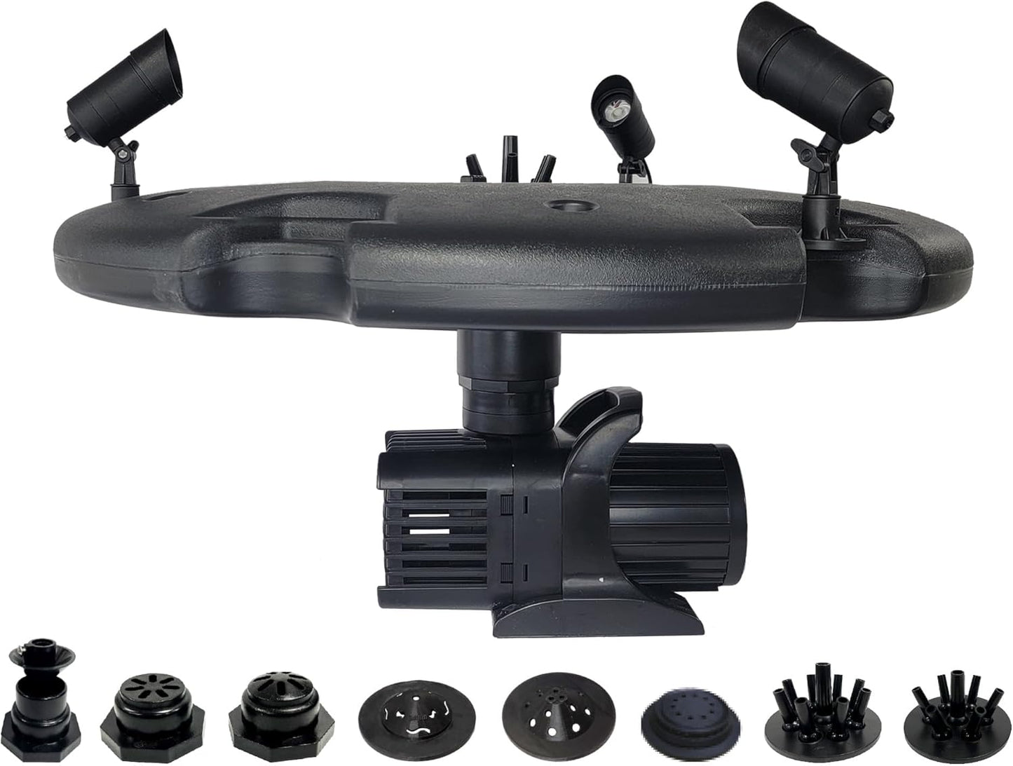 HALF OFF PONDS Floating Fountain – 1.5 HP Pond Aerator, 200' Cord – 12,500 GPH Water Pump – 11 Spray Patterns - Energy-Efficient - Color-Changing LED Lights, Large Ponds, Lakes & Water Gardens