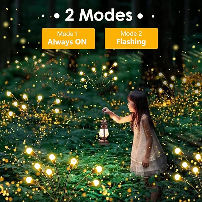 6-Pack Solar Garden Lights, 48 LED Solar Lights Outdoor for Garden Decor, Waterproof Firefly Light Outdoor (Sway by Wind), Swaying Light for Outside Yard Pathway Landscape Decorations (Warm White)