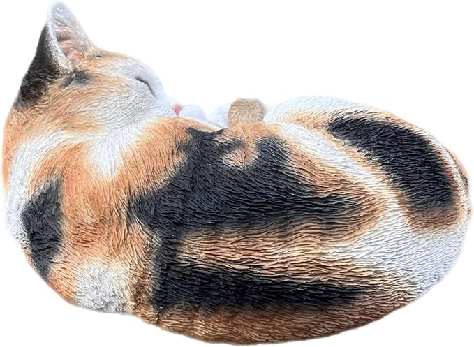 Hi-Line Gift Ltd. Sleeping Calico Cat Garden Statue
