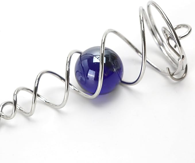 5pcs Wind Spinner Tail Gazing Ball Spiral Stabilizer Tails for Indoor and Outdoor Decoration, (7.1'') 18cm Stainless Steel Hanging with Swivel Hook Garden Decorative