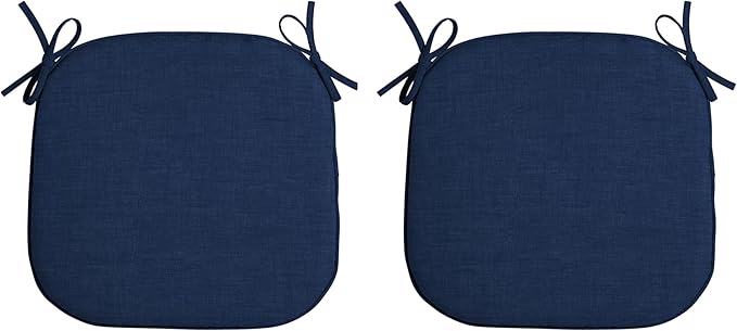 Arden Indoor/Outdoor Foam Seat Pad, 2 Pack, 17 x 16, Patio Cushion, Water Repellent, Fade Resistant, Foam Cushion Sapphire Blue Leala