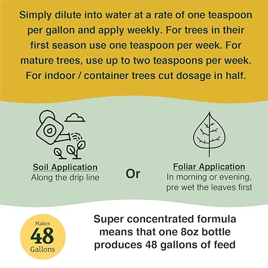 Farmer's Secret Citrus Tree Booster Fertilizer (8oz) - Super Concentrated - Formulated for All Citrus Trees Including All Types of Lemons, Limes, and Oranges - Outdoor and Indoor/Container Trees