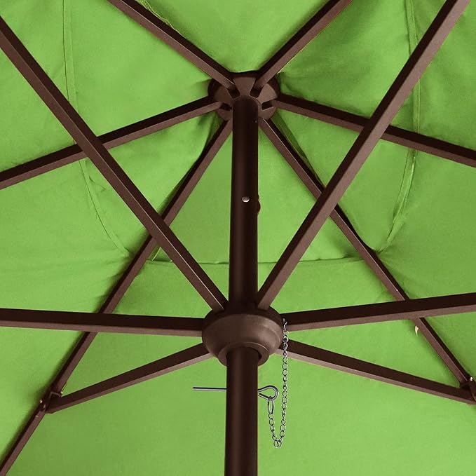 EliteShade USA 10-Year-Non-Fading 6.5x10Ft Rectangular Market Umbrella Patio Umbrella Outdoor Table Umbrella with Ventilation, Macaw Green