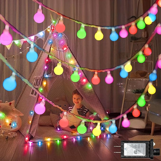 120 LED String Lights 40ft, 8 Lighting Modes Plug in Fairy String Lights for Bedroom Classroom Patio Garden Wedding Party Christmas Tree Outdoor Indoor Decorations Multicolor