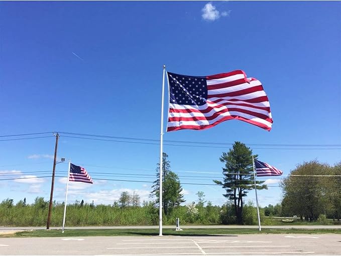 Homissor American Flag 10x19 Ft US Flags - USA Large United State Flag Heavy Duty Outdoor Embroidered Stars for All Weather High Wind Sewn Stripes With 5 Brass Grommets
