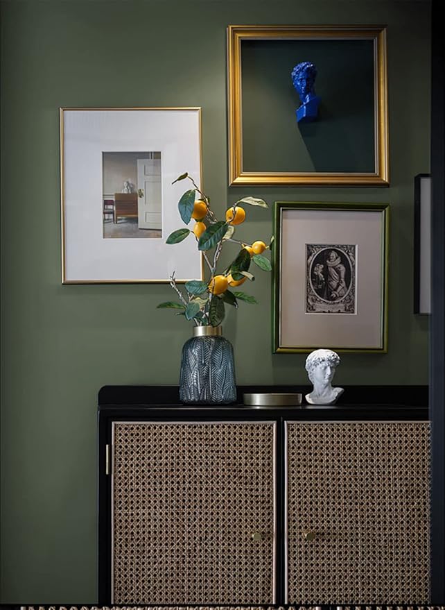 Dimoon 78.7"x15.7" Leaf Green Peel and Stick Wallpaper Green Leaf Thicken Waterproof Contact Paper Solid Grey Green Gray Wall Paper Self Adhesive Wallpaper Removable Shelf Drawer Liner Vinyl Roll