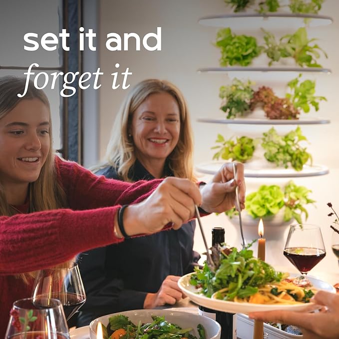 Farmstand Starter Kit with Glow Rings and 36 Seedling Credits | Large Hydroponic Growing System Kit | Vertical Garden Planter Tower | 6ft 7in Tall